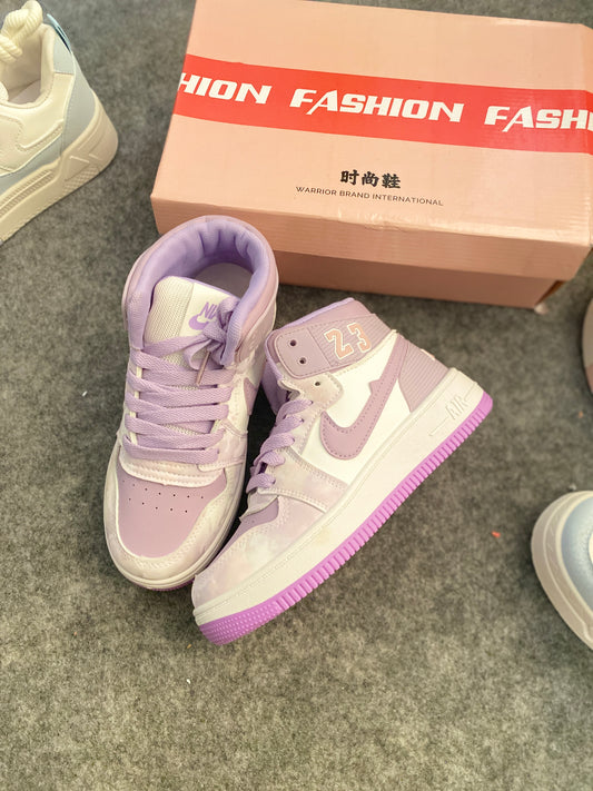 Women’s Trendy Purple High-Top Sneakers