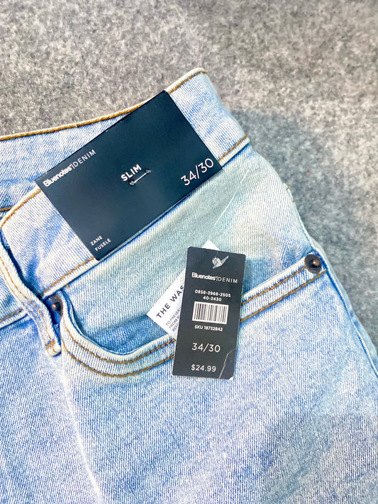 Men’s Light Blue Slim Straight Jeans – Casual Everyday Fit