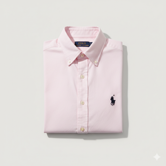 Polo Ralph Lauren Oxford Cotton Shirt – Export Quality (White Pink)